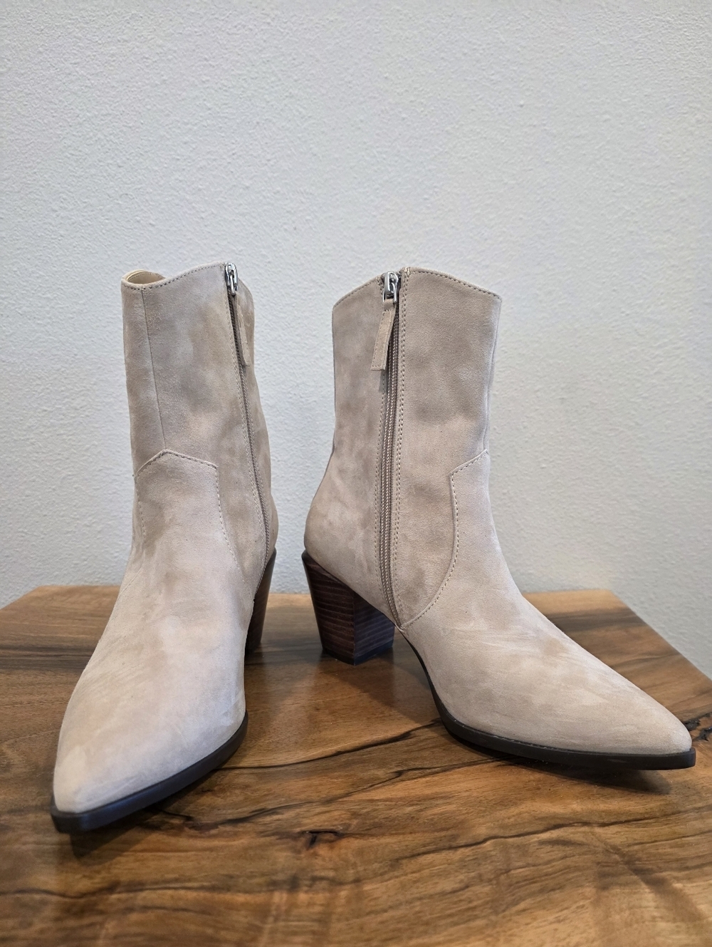 Linea Paolo Tan Western Suede Boots